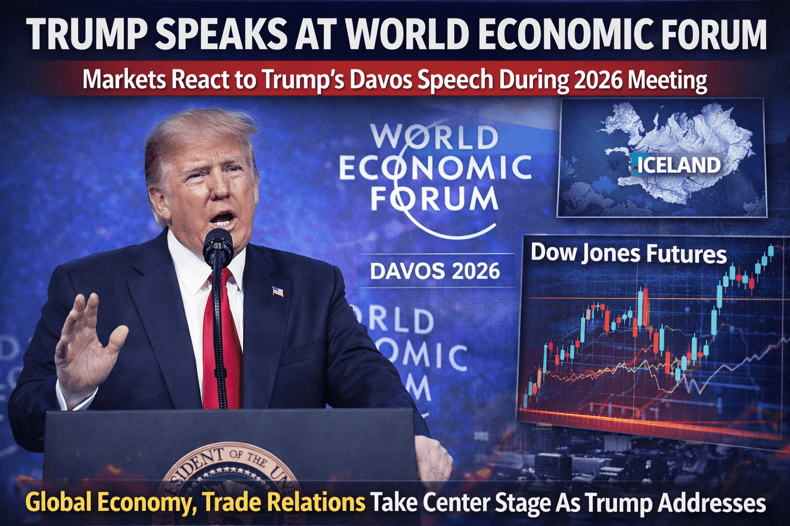 Former U.S. President Donald Trump delivered a high-profile speech allowing global leaders and markets closely watching developments from the World Economic Forum 2026 in Davos.