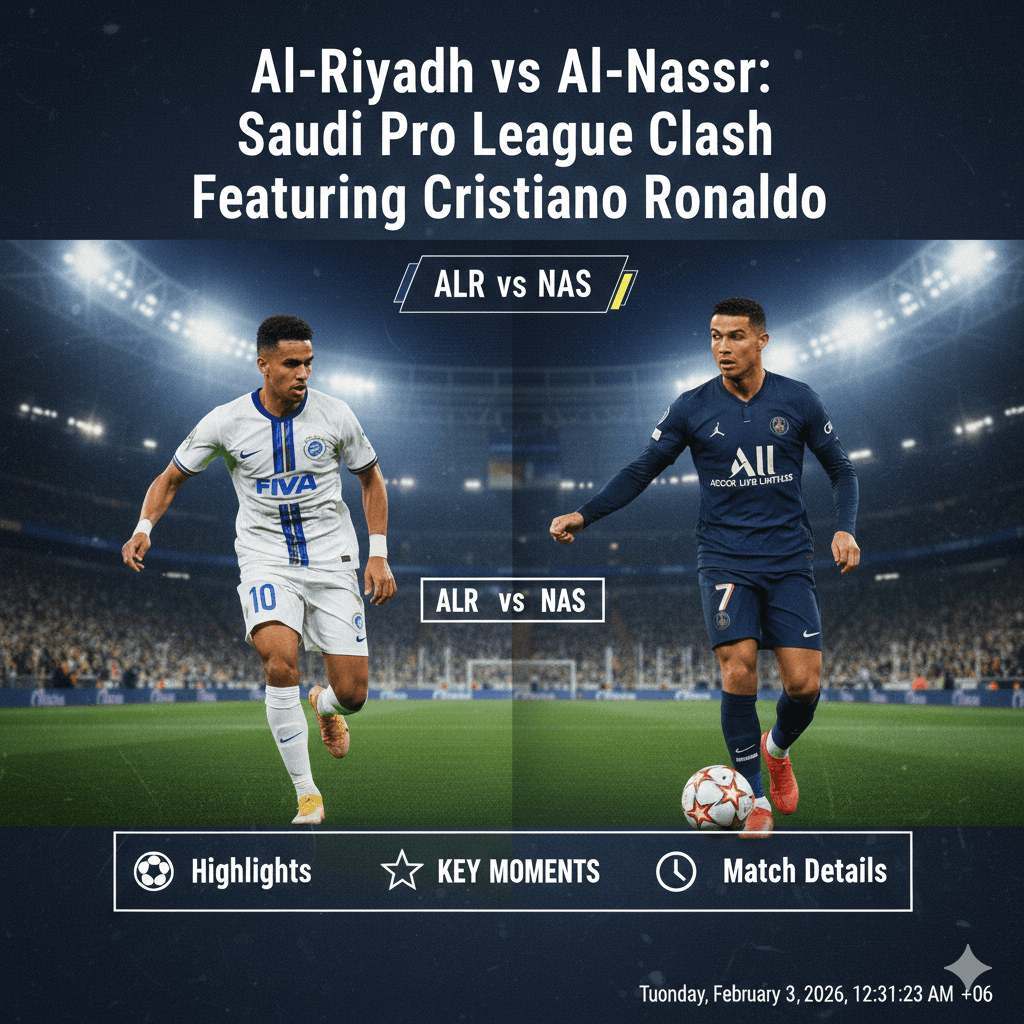 Al-Riyadh vs Al-Nassr: Saudi Pro League Clash Featuring Cristiano Ronaldo